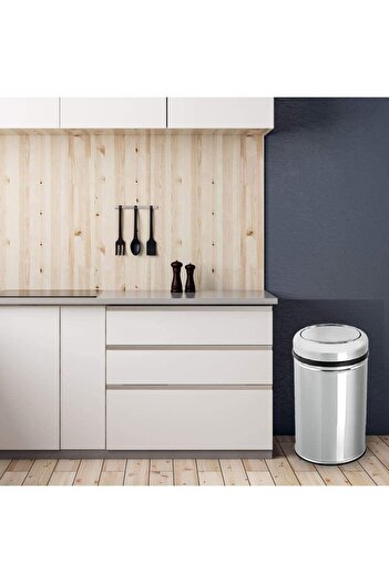 Maxiflow Döner Kapaklı Pratik Çöp Kovası 27 LT Paslanmaz Mutfak Banyo Tuvalet Balkon Teras Çöp Kovası