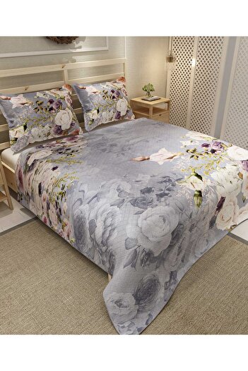 MonoHome Pique Set Cotton Double Jacquard Woven Bedspread Rose Garden