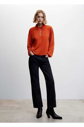 MANGO Woman Slit Shirt