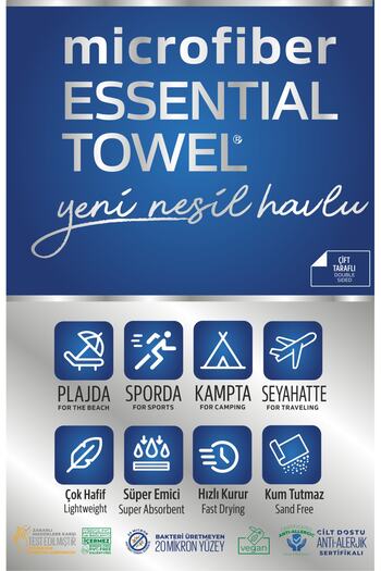 Essential Towel Madaline Mikrofiber Teknolojisi Ile Üretilen Hafif Ve Kum Tutmayan Plaj Havlusu – 75x130 – 90x150 Cm