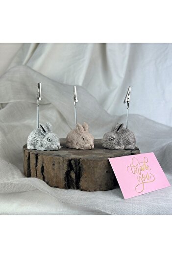 oasis decoration Antique Rabbit 3-Piece Note Holder Set, Photo Holder