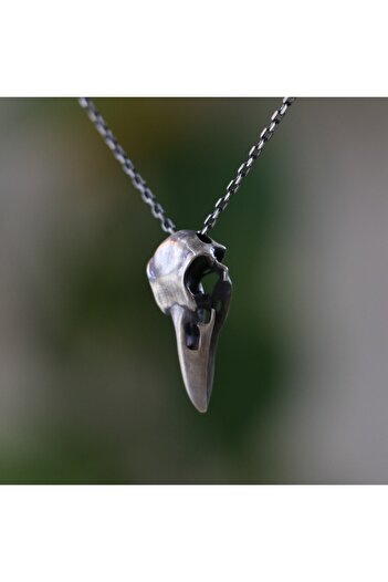Moko Art Design Mini Raven Skull 925 Gümüş Kolye