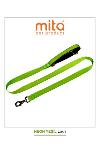 Mita 120cm Neon Green Durable Dog Walking Collar