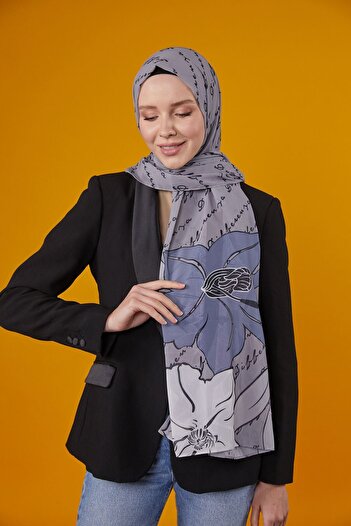 Differenza LOTUS PATTERNED SHAL - GRAY