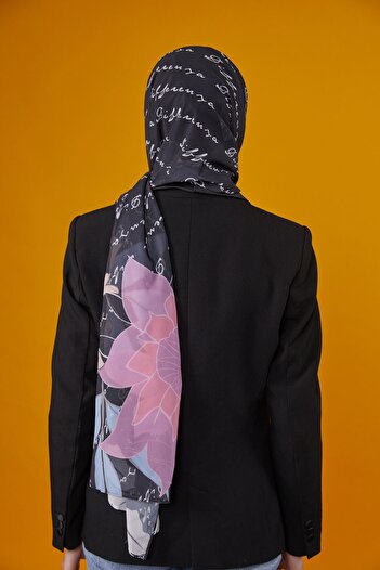 Differenza LOTUS PATTERNED SHAL - BLACK