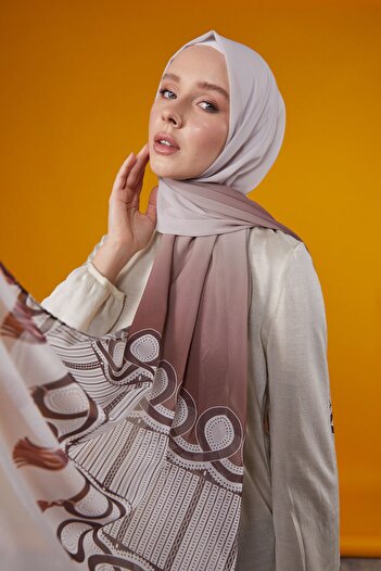 Differenza VINTAGE PATTERNED SHAL - BROWN