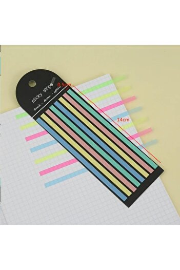 NaSaDAN Yeni Nesil Şerit Şeffaf Post-it – Pastel Renkli Yapışkanlı Not Kağıdı (160 YAPRAK)