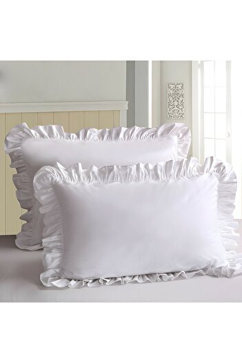 METİNEV silver color ruffle pillowcase