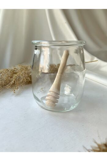 Atölye Merdiven Minimal spice honey jam jar without lid glass bowl and spoon set