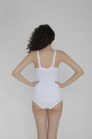 Yevda Women's White Large Oversize Satin Body Corset 4030