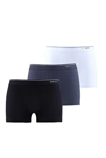 Blackspade Men's White-Black-Anthracite 3-Piece Cotton Boxers