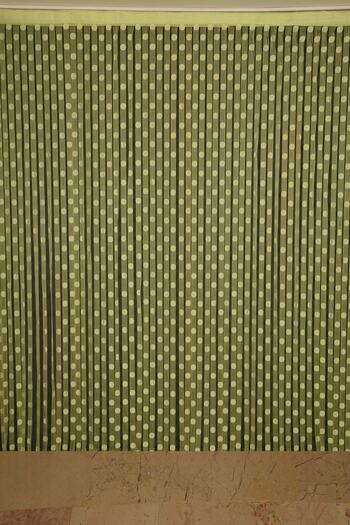 AKÇA TEKSTİL Polka Dot Model Green Color Rope Curtain Ready-made Buttons Sewn Rope Curtain 300*270 cm