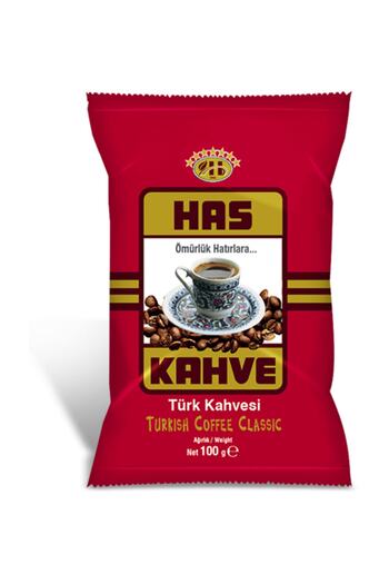 Has Kahve Turkish Coffee 100 Gr. 12-Pack Box (Red Package Turkish Coffee)