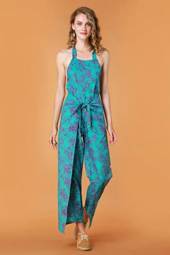 Demoda Women's Patterned Wrap Jumpsuit DP2110