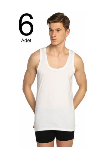 Seher Yıldızı Men's Combed Cotton Undershirt 6 Pack
