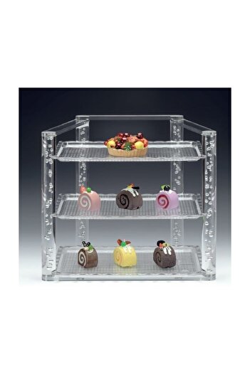 Zicco Display Stand with Tray Clear Lid 4 Tiers Polycarbonate