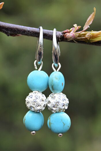 Stoneage Turquoise Natural Stone Design Earrings