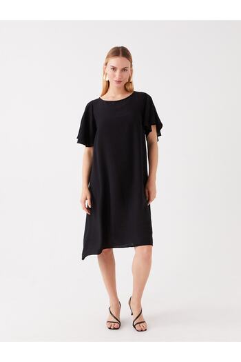LC Waikiki Women's Dress - Crew Neck, Straight Cut, Short Sleeve