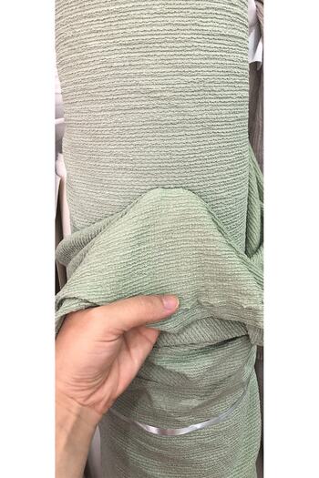 turkanlarhome Knitted Knitted Fabric Lycra Double LIGHT GREEN Color (Crop-blouse-trousers-dress-jacket)