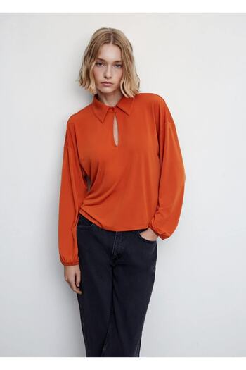 MANGO Woman Slit Shirt
