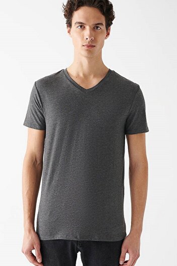 Mavi Stretch V-Neck Blue Men's T-Shirt - M061748-24398