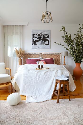 vivamaison Double Waffle Pique Bedspread Cotton White 220x240 cm