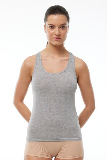 Malabadi Women's Gray Lycra Modal Athlete Undershirt 110