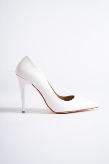 Modabuymus White High Thin Heel Stiletto Shoes - Lapita