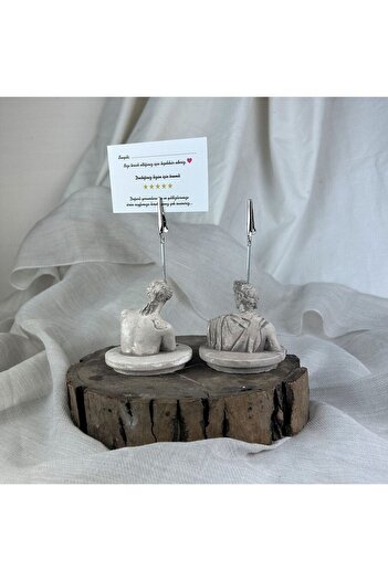 oasis decoration Mink Antique Venus and Apollo Pedestal Sculpture Set of 2 Note Holder, Photo Holder