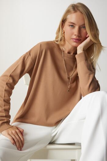 Happiness İstanbul Dámská mikina Biscuit Crew Neck Basic BV00077