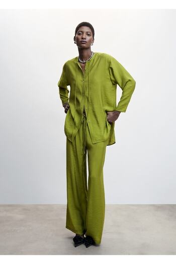 MANGO Woman Satin Palazzo Trousers