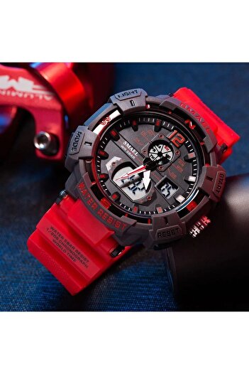 SMAEL 8045 Krmz Digital and Analog Men's Wristwatch