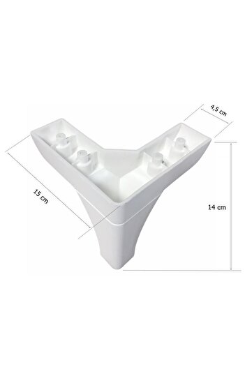 EYM 4 Pcs White Luxury Furniture Armchair Sofa Bed Leg - 14 cm Table Legs