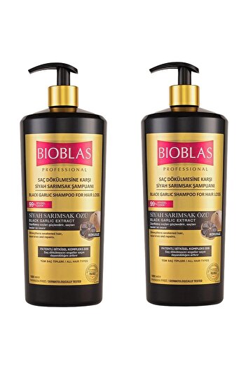 Bioblas 1000 Ml Black Garlic Shampoo - 2 Pieces Anti-hair Loss