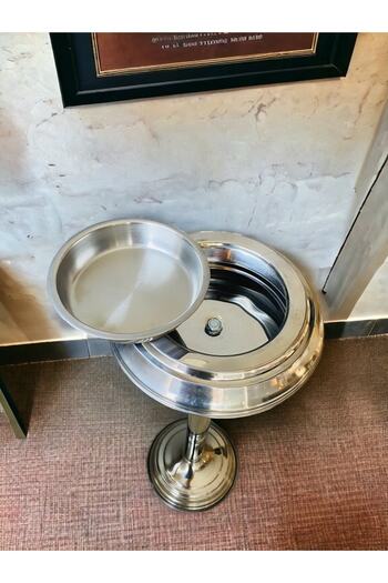 RENK YAPI RÜYASI FOR OFFICE ENTRANCE, ASHTRAY LOBBY TYPE ASHTRAY, STAINLESS STEEL SUITABLE FOR OPEN AREAS CHAMPAGNE MODEL, GLASS