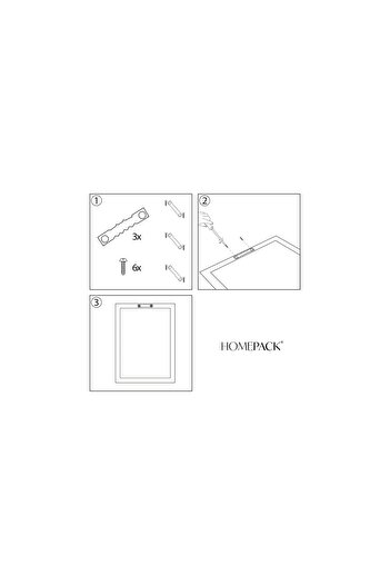 HOMEPACK Siyah Lamine Çerçeveli 3'lü Tablo Seti Hpn082