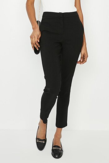 Select Moda Kadın Siyah Yüksek Bel Cepli Skinny Pantolon