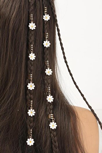 BAHELS Σετ κούμπωμα σκουλαρίκια μαλλιών Gold Bohema Daisy 5 τεμαχίων