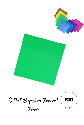 EZOSHOP Transparent Colored Post-It Sticky Post-It Note Paper Karenot Mint