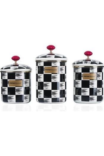 ACAR 3 Piece Qualita King Enamel 3 Piece Jar Set Large Size Stainless Steel