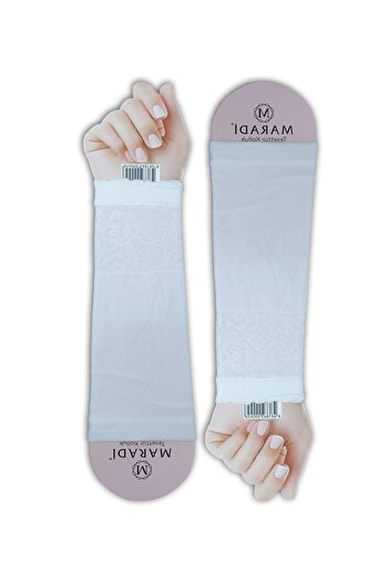 Yelkon Pazarlama Hijab Sleeve White Long 30cm Flat Model