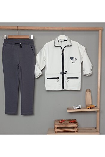 Wink & wink Kids Girls Zippered Tracksuit Set