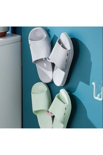 Hayveys home 2 Pieces Slipper Shoe Hanger with Suction Cup Adhesive Slipper Shoe Organizer Hanger Organizer