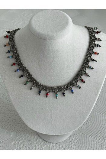 Aşkın Parti Evi Sand bead and crystal beaded necklace
