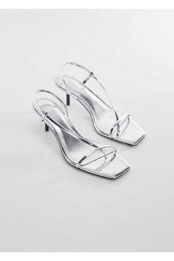 MANGO Woman Μεταλλικά Strappy σανδάλια
