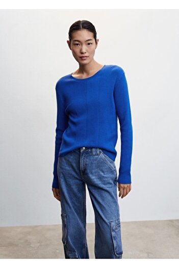 MANGO Woman Textured Round Neck Sweater