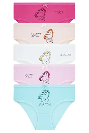 biyokids Κοριτσίστικα 5 Πακέτα Πολύχρωμα Slip Panties - Unicorn -