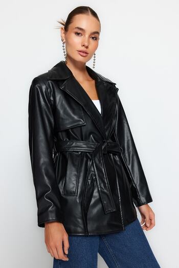 Trendyol Collection Чорні об'ємні широкі сумки зі штучної шкіри Trenckot TWOAW24TR00021
