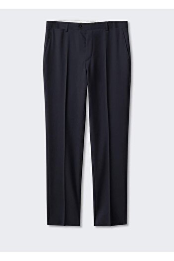 MANGO Man Παντελόνι από μαλλί Shearling Slim Fit