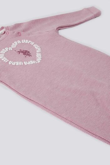 U.S. Polo Assn. U.S. Polo Assn Dried Rose Front Heart Detail Baby Jumpsuit
